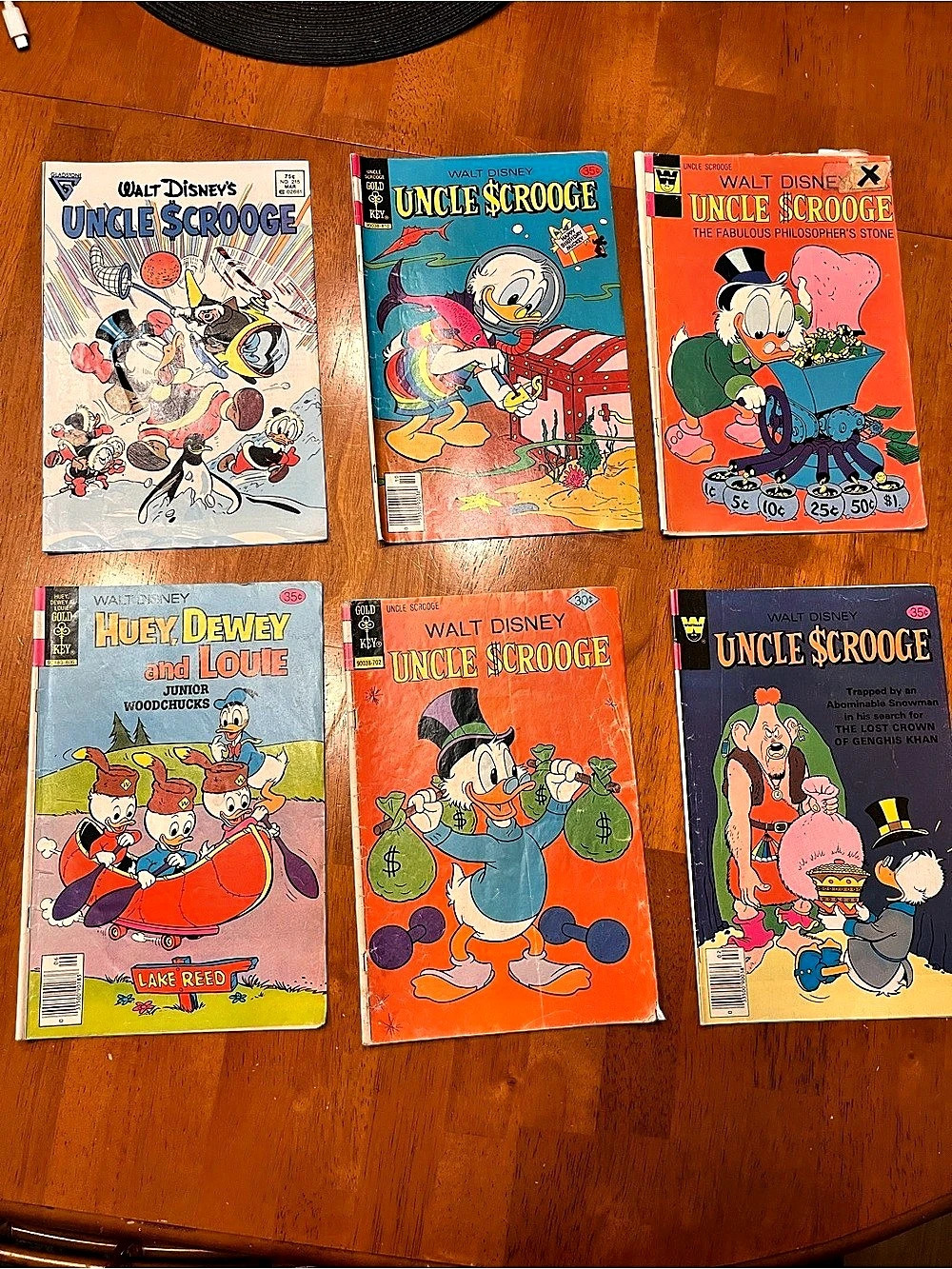 Disney Uncle Scrooge & Hughey, Dewey, and Louie 6 Comic Book Set multicolor